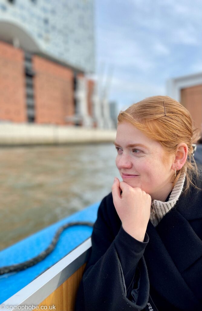 Natalya on the Hamburg port cruise