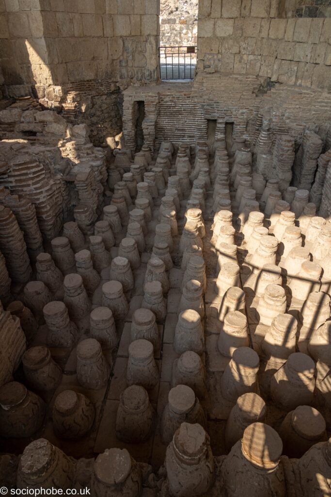 Bet She'an bath house hypocausts