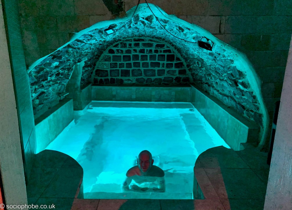 Relaxing in the steam bath
