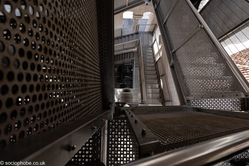 Looking down the steps