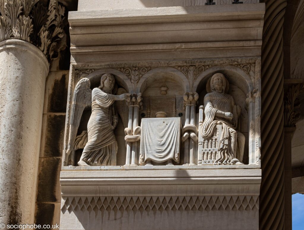 Christian sculpture outside the cathedral