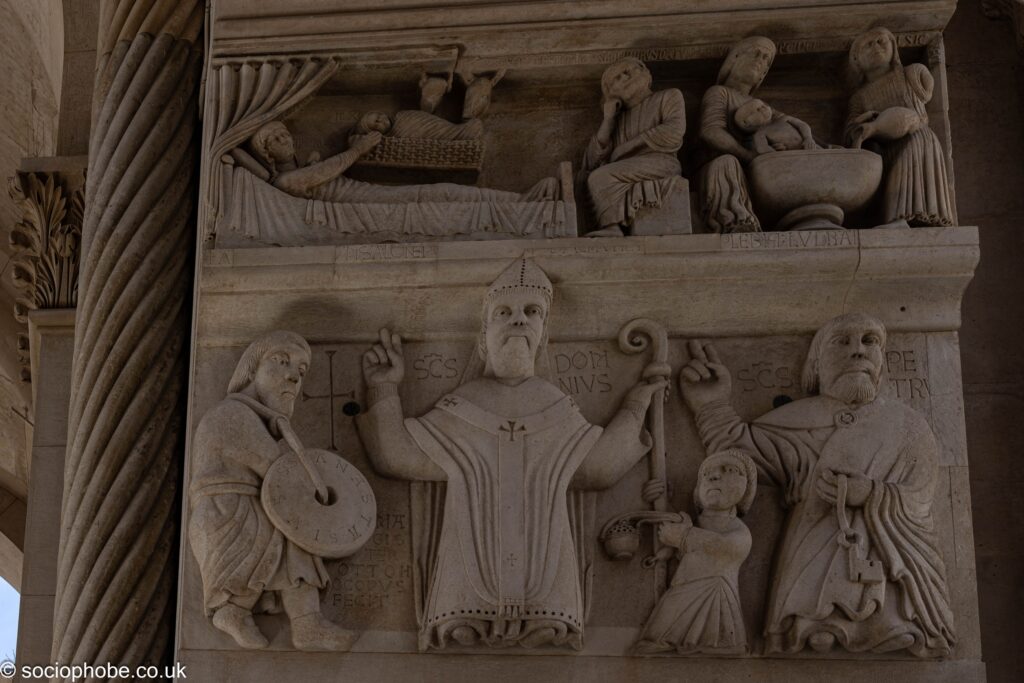 Christian sculpture outside the cathedral