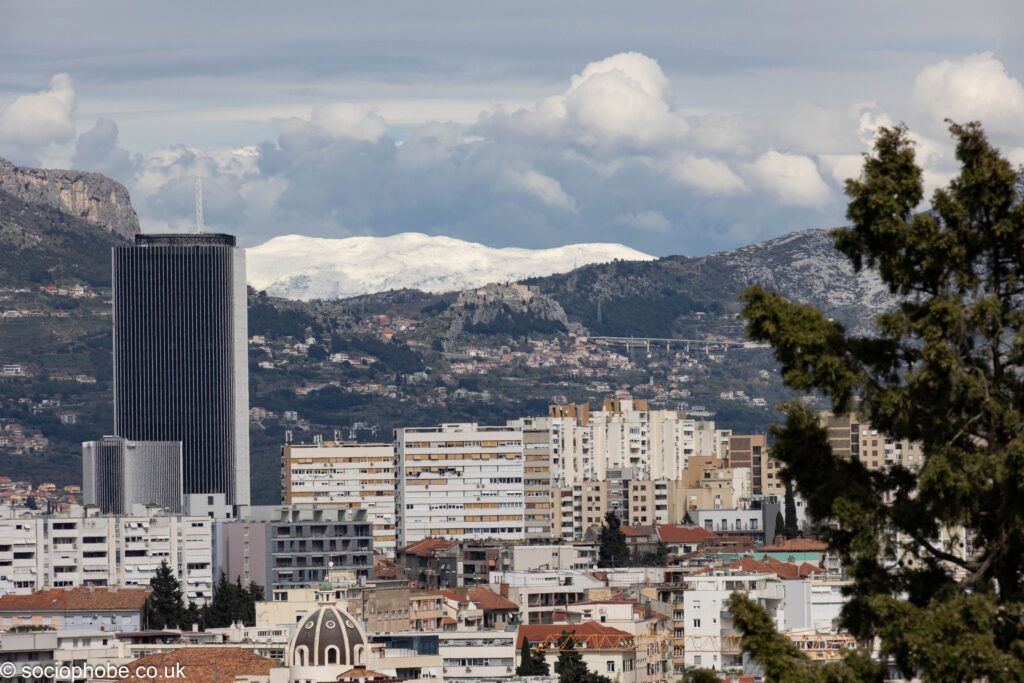 View from Marjan's Hill observation point towards Klis fortress