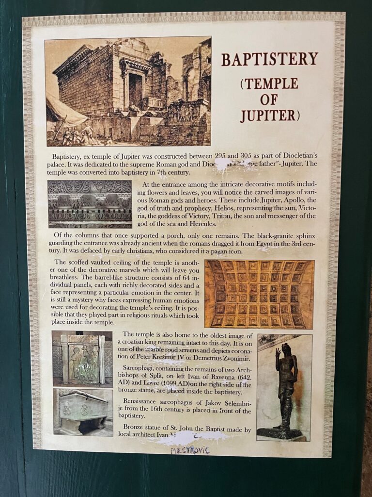 Baptistry information panel