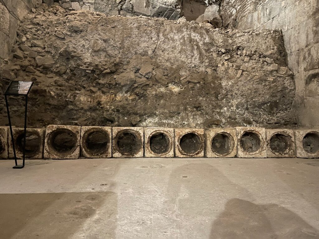 Palace basement drainage pipe